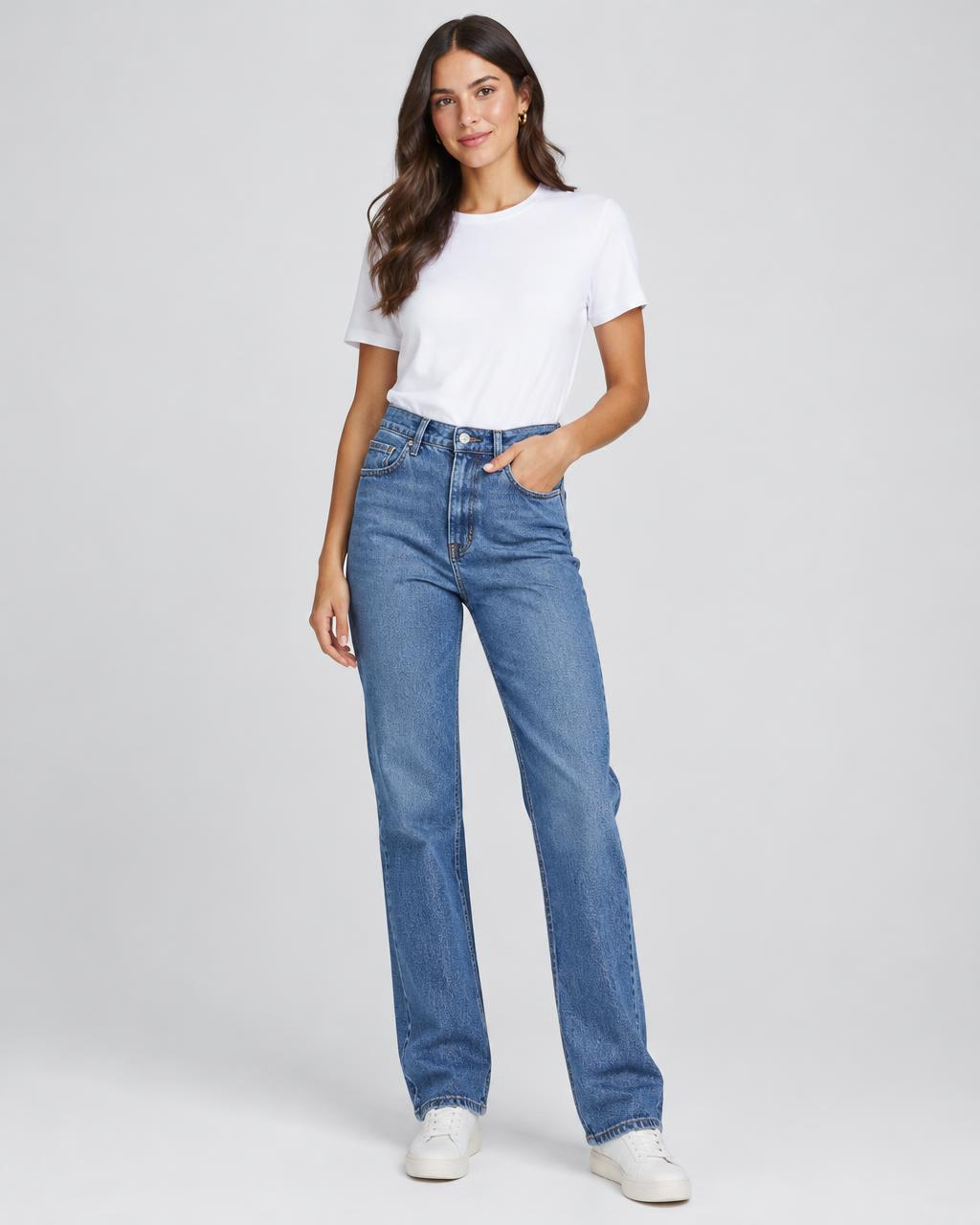 Calça jeans reta